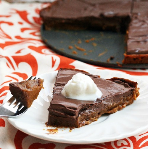 chocolate mousse and pumpkin pie